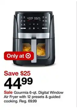 Gourmia 6-qt. Digital Window Air Fryer with 12 presets & guided cooking
