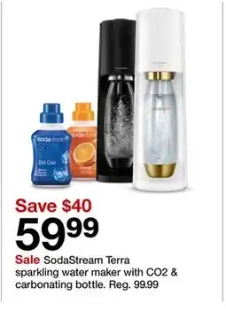Target SodaStream Terra sparkling water maker with CO2 & carbonating bottle offer