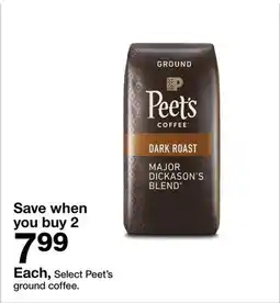 Target Select Peet's ground coffee offer