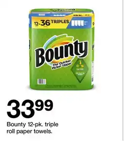 Target Bounty 12-pk. triple roll paper towels offer