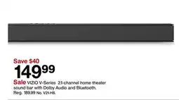 Target VIZIO V-Series 2.1-channel home theater sound bar with Dolby Audio and Bluetooth offer