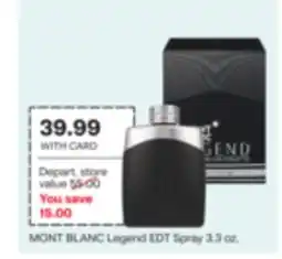 CVS MONT BLANC Legend EDT Spray 3.3 oz offer