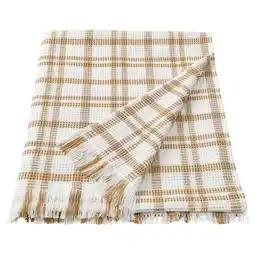 Ikea Sikelvinge Throw, white dark beige/check, 51x67 offer
