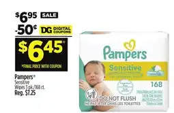 Dollar General Pampers Sensitive Wipes offer