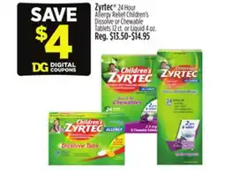 Dollar General Zyrtec 24 Hour Allergy Relief offer