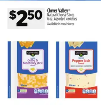 Dollar General Clover Valley Natural Cheese Slices offer