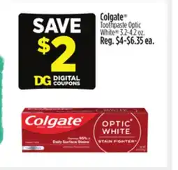 Dollar General Colgate Toothpaste Optic White offer