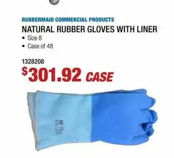 Fastenal Rubbermaide Commercial Products Natural Rubber Gloves With Liner offer