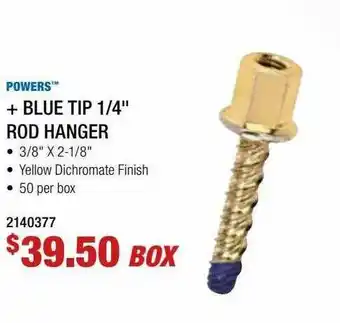Fastenal Powers™	+ Blue Tip ¼ offer