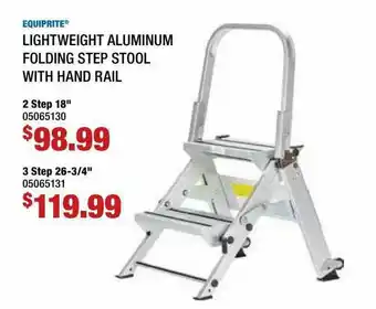 Fastenal Equiprite® Lightweight Aluminium Folding Step Stool With Hand Rail offer