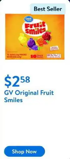 Walmart GV Original Fruit Smiles offer