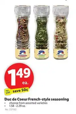 Lidl Duc de Coeur French-style seasoning offer