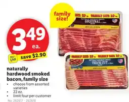 Lidl naturally hardwood smoked bacon, family size offer