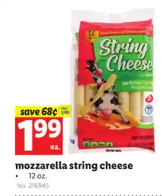 Lidl mozzarella string cheese offer