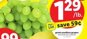 Lidl green seedless grapes offer