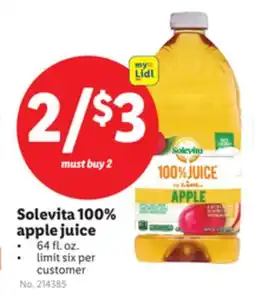 Lidl Solevita 100% apple juice offer