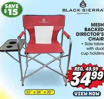Big 5 Black Sierra Mesh Backed Director's Chair offer