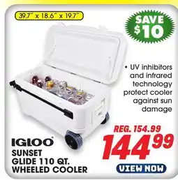 Big 5 Igloo Sunset Glide 110-Qt. Wheeled Cooler offer