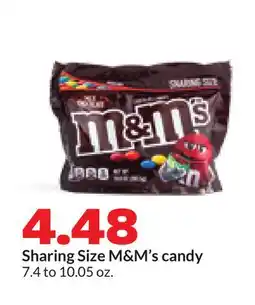 Hy-Vee Sharing Size M & M' s candy offer