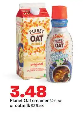 Hy-Vee Planet Oat creamer 32 fl. oz. or oatmilk 52 fl. oz offer