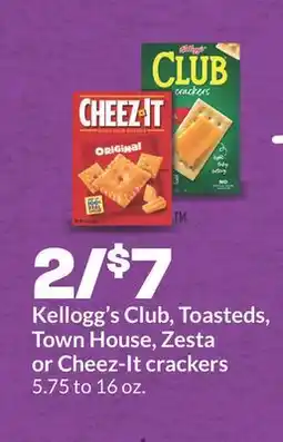 Hy-Vee Kellogg's Club, Toasteds, Town House, Zesta or Cheez-It crackers offer