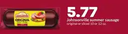 Hy-Vee Johnsonville summer sausage offer