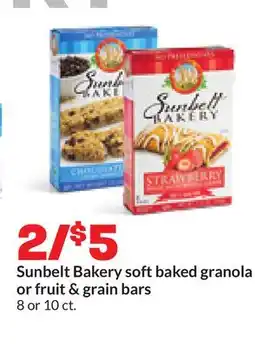 Hy-Vee Sunbelt Bakery soft baked granola or fruit & grain bars offer