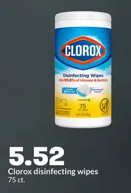 Hy-Vee Clorox disinfecting wipes offer