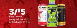 Hy-Vee Fast Twitch energy drink 12 fl. oz. or Rockstar 16 fl. oz offer