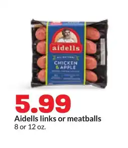 Hy-Vee Aidells links or meatballs offer