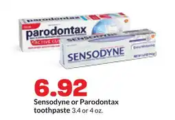 Hy-Vee Sensodyne or Parodontax toothpaste offer