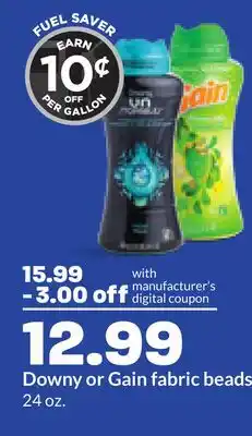 Hy-Vee Downy or Gain fabric beads offer