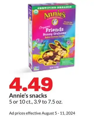 Hy-Vee Annie's snacks offer