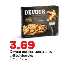 Hy-Vee Devour meal or Lunchables grilled cheesies offer