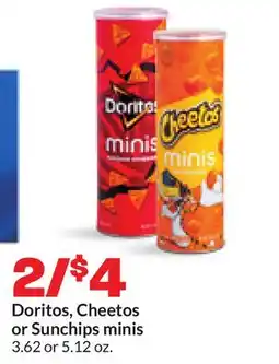 Hy-Vee Doritos, Cheetos or Sunchips minis offer