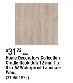 The Home Depot Home Decorators Collection Cradle Rock Oak 12 mm T x 8 in. W Waterproof Laminate Wood Flooring (15.9 sqft/case) offer
