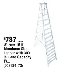 The Home Depot Werner 16 ft. Aluminum Step Ladder with 300 lb. Load Capacity Type IA Duty Rating offer
