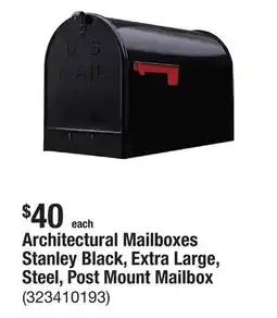 The Home Depot Architectural Mailboxes Stanley Black, Extra Large, Steel, Post Mount Mailbox offer