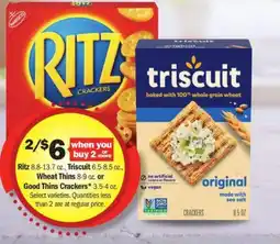 Meijer Ritz 8.8-13.7 oz., Triscuit 6.5-8.5 oz., offer