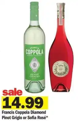 Francis Coppola Diamond Pinot Grigio or Sofia Rosé
