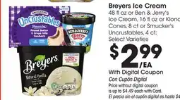 Ralphs Breyers Ice Cream offer