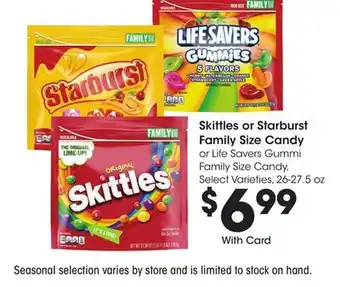 Ralphs Skittles or Starburst Family Size Candy offer