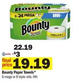Meijer Bounty Paper Towels offer