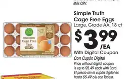 Ralphs Simple Truth Cage Free Eggs offer