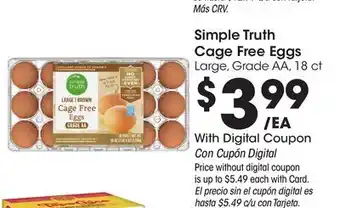 Ralphs Simple Truth Cage Free Eggs offer