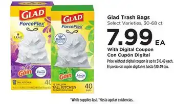 Food 4 Less Glad Trash Bags offer