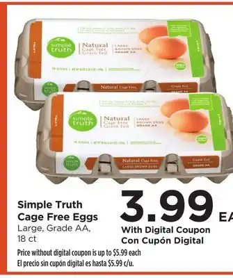 Food 4 Less Simple Truth Cage Free Eggs offer