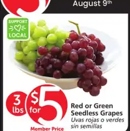 Vons Red or Green Seedless Grapes offer