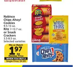 Albertsons Nabisco Chips Ahoy! Cookies 9.5-13 oz. Ritz 7-13.7 oz. or Snack Crackers 3.5-8.5 oz offer