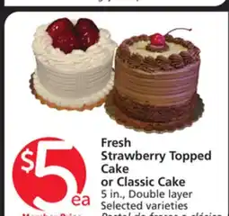 Vons Fresh Strawberry Topped Cake or Classic Cake offer